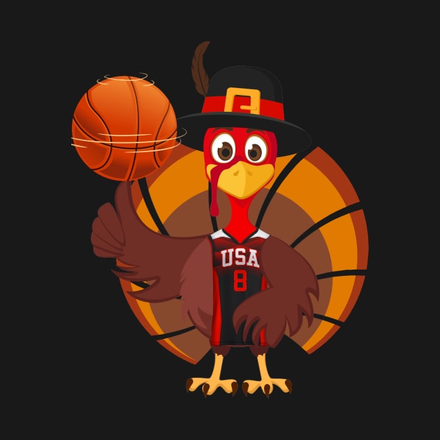 Funny Basketball Turkey Thanksgiving by NI78