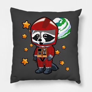 space odyssey raccoon RED Pillow