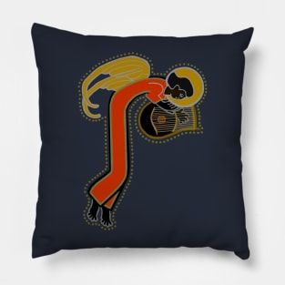 Dark Angel letter J Ochre Pillow