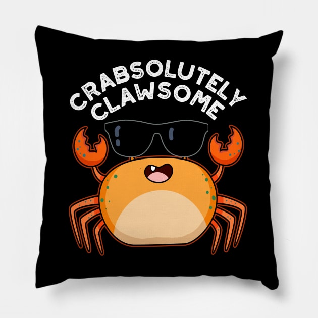 Crabsolutely Clawsome Cute Crab Pu Pillow by punnybone