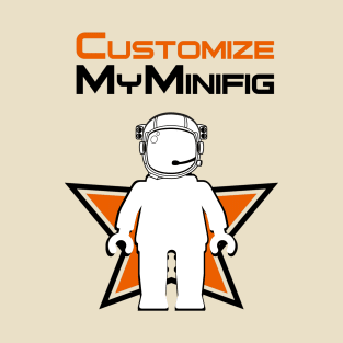 Banksy Style Astronaut Minifig and Customize My Minifig Logo T-Shirt