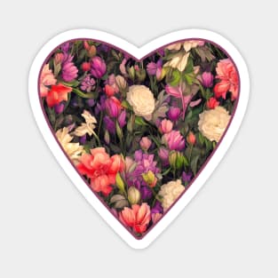 Heart Shaped Flower Garden Magnet