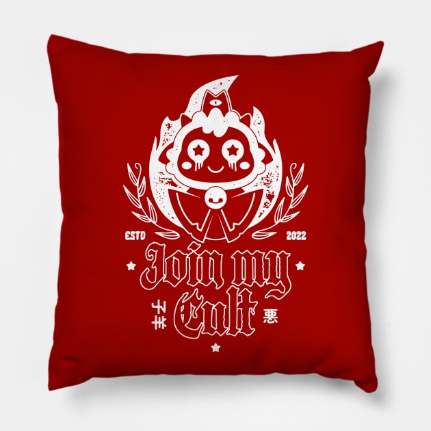 Aesthetic Join My Cult Pillow by Lagelantee