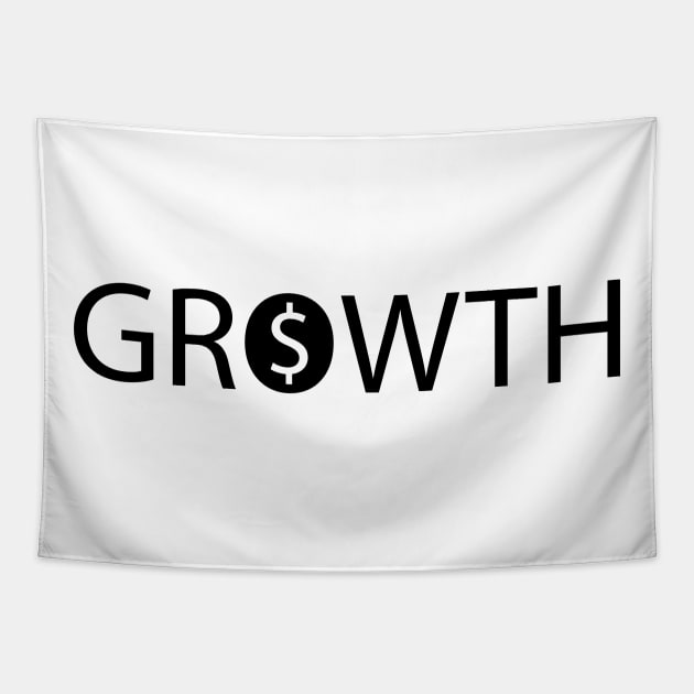 Financial growth artistic typographic logo Tapestry by DinaShalash