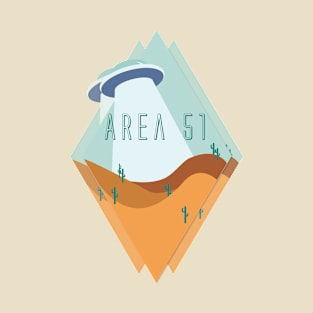 Triple Diamond-View Desert Area 51 in Teal T-Shirt