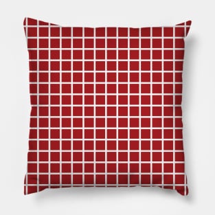 Red and White Graph Grid Pattern Pillow