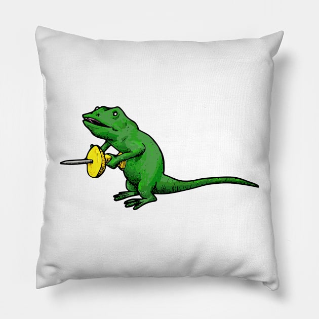 Lizard lad Pillow by tan-trundell