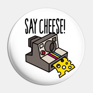 Say cheese Hipster funny instant camera cartoon vintage camera Pin