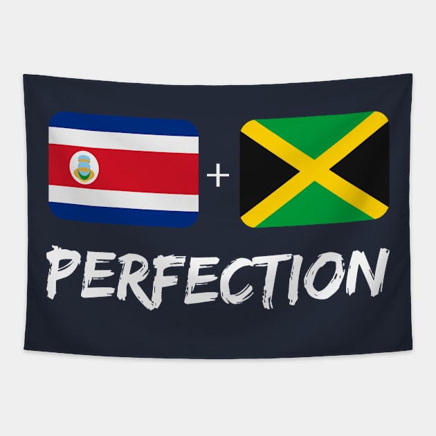 Costa Rican Plus Jamaican Perfection Mix Flag Heritage Gift Tapestry by Just Rep It!!