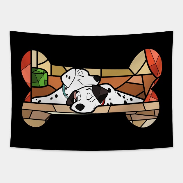 Dalmatian love Tapestry by Ginny Heart Lab