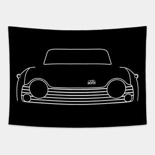 Triumph TR250 classic car outline graphic (white) Tapestry