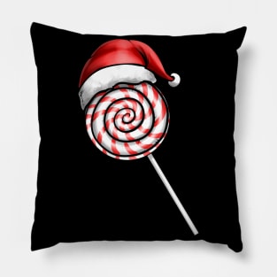 Candy Cane Lollipop Santas Hat Merry Christmas Pillow