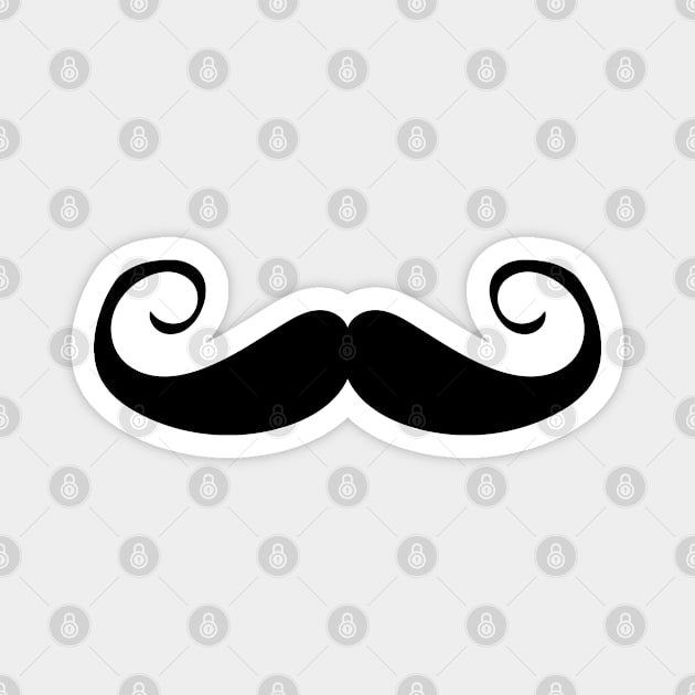 Moustache - Curly (Skin tone D) Magnet by helengarvey