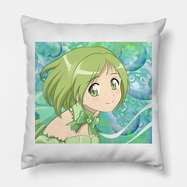 MEW LETTUCE (from Tokyo Mew Mew New) Pillow by Yasimuf