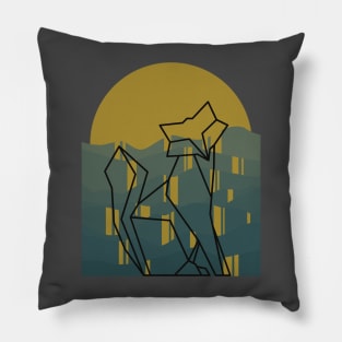 cat in the city Pillow