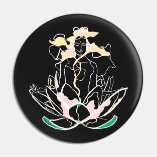 Single Line - Lotus (White) Pin