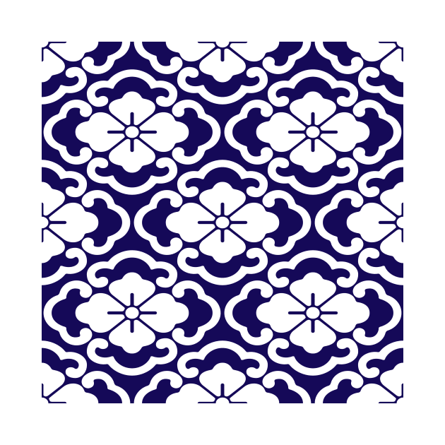 Blue Batik Floral by Makanahele