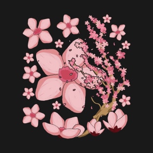 Japanese Cherry Blossom Pink Flower Japan Sakura T-Shirt