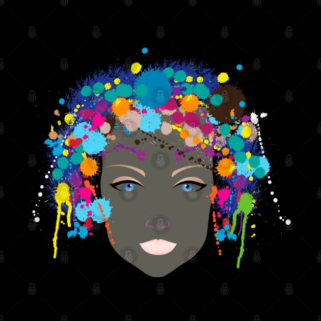 Woman Colorful Hair by Mako Design 