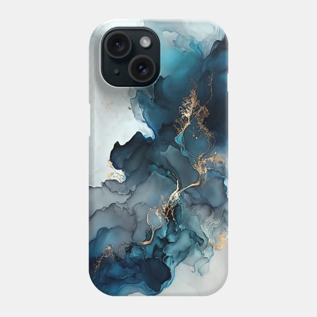 Blue Solution - Abstract Alcohol Ink Art Phone Case by inkvestor