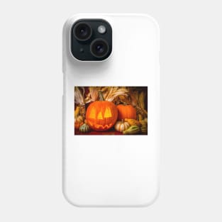 Smiling Pumpkin Autumn Still Life Phone Case