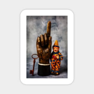 Hand And Vintage Clown Toy Magnet