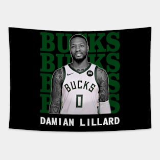 Milwaukee Bucks Damian Lillard 0 Tapestry