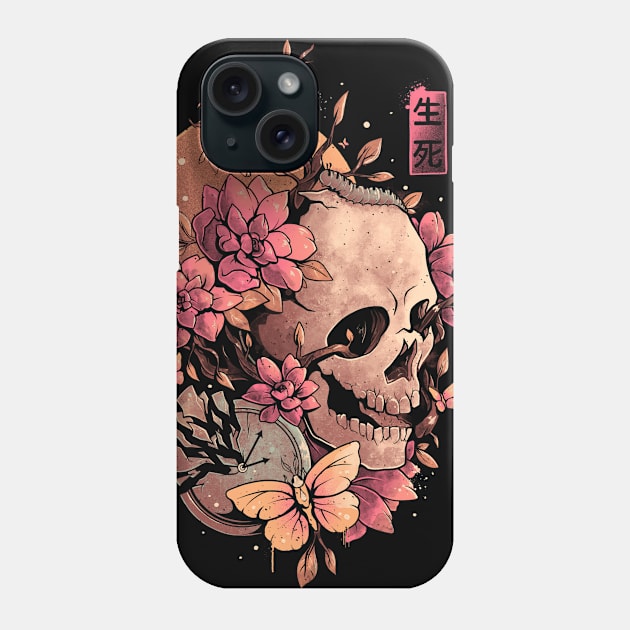 Time of the Death - Skull Flowers Gift Phone Case by eduely