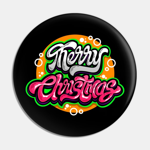 Merry Christmas Typography Lettering Pin by dwikiyosi1