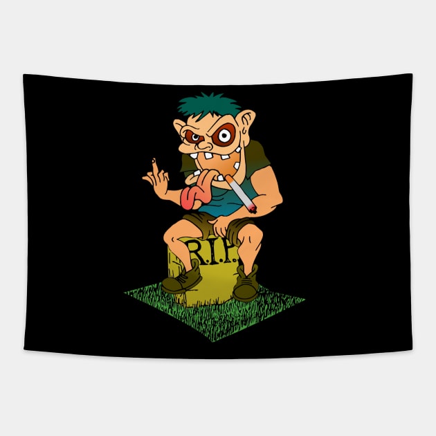 Funny Zombie Tapestry by BC- One- Shop