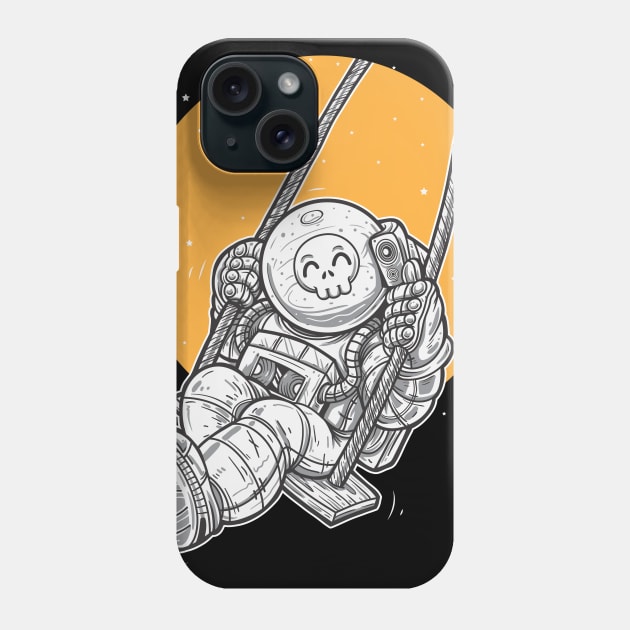 cute robot astronaut Phone Case by Pixel Poetry