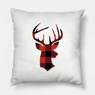 Red Flannel Deer Hunting Buck Hunter Pillow