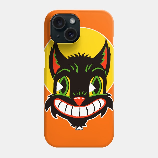 Vintage Halloween Cat Phone Case by Jan Grackle