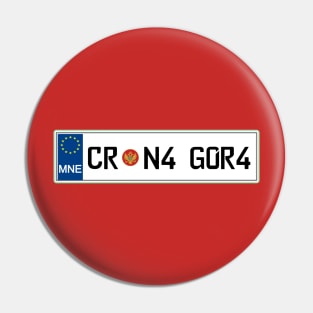 Montenegro car registration plate Pin