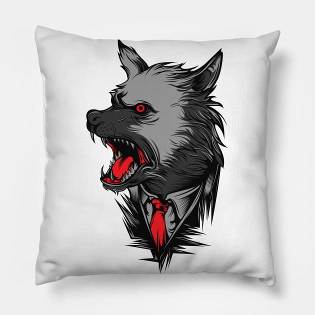 Angry Wolf Pillow by bakmed