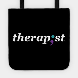 Therapist Semi-colon - Mental Health Awareness Design Tote