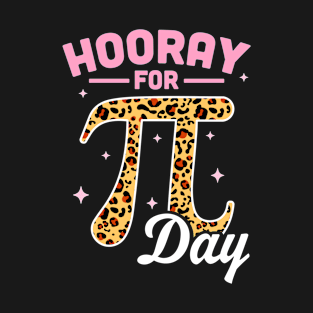 Hooray For Pi Day Pink Leopard Print T-Shirt