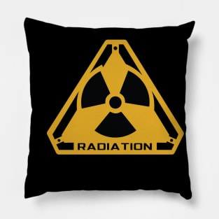 Radiation Radioactive Logo with Triangle Shape Background Pillow