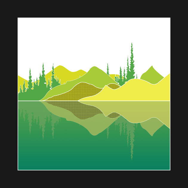 Landscape Vignette: Lime Reflection Lake by Crafting Yellow