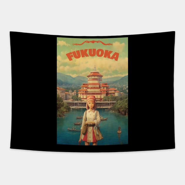 Fukuoka, Japan, Poster Tapestry by BokeeLee