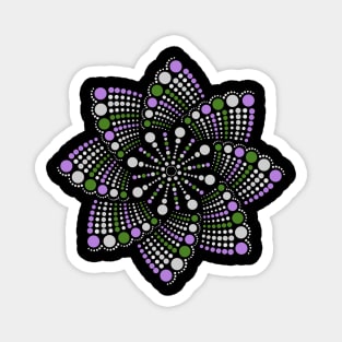 Seamless Repeating Geometric Mandala Dot Art Genderqueer Pride Pattern Magnet