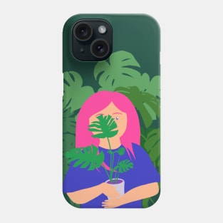 Monstera girl Phone Case