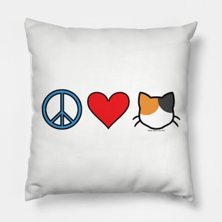 Peace Love Cats - Calico Pillow