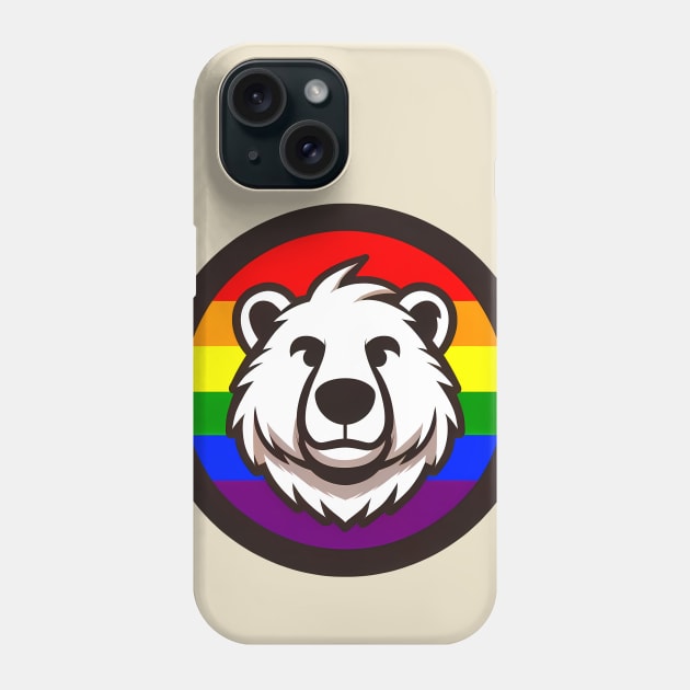 LGBTQ Pride Bear Anthro Furry Rainbow Logo Phone Case by Blue Bull Bazaar