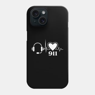 911 Dispatcher Heartbeat Thin Gold Line for Police Dispatch Phone Case