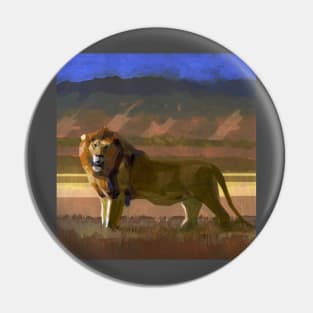 light on lion Pin