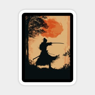 Samurai Sunset Magnet