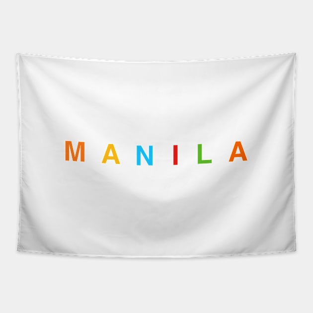 MANILA Rainbow LETTERS WHITE Tapestry by Aydapadi Studio