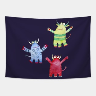 Watercolor Monsters Tapestry