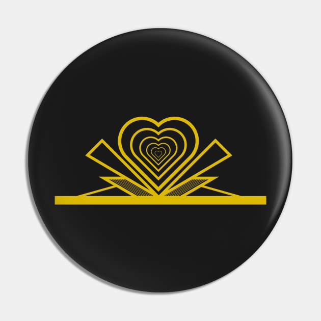 Heart Echo Art Deco Pin by DaveDesigns